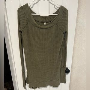 We The Free Waffle Knit Long Sleeve Shirt